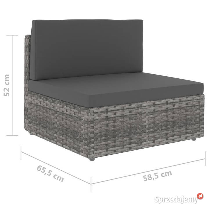 Sofa modułowa 2osobowa rattan PE szara WM49523 Warszawa sprzedam