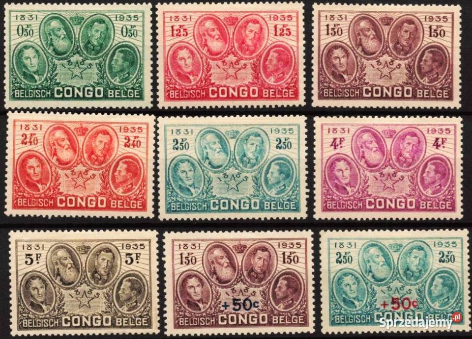 KONGO BELGIJSKIE 19351936kompletna czysta seria Człuchów