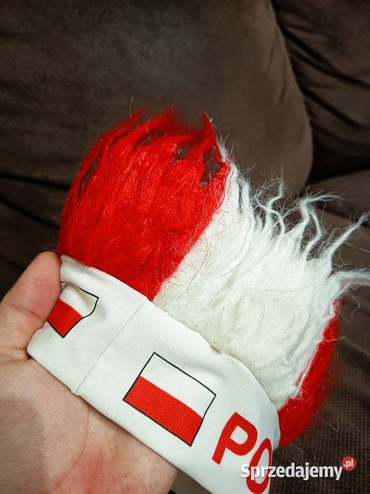 Czapka Peruka Kibica Polska Biało Czerwona Na sprzedam