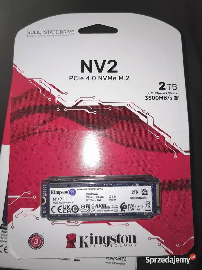 Dysk Kingston NV2 2TB M2 SNV2S2000G Pojemność 2000 Wieliczka