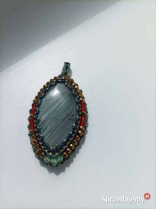 Wisior labradoryt duży beading Częstochowa