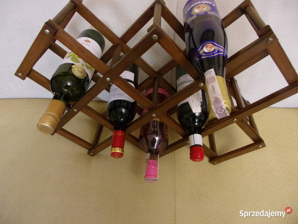 Drewniany ładny stojak na wino 10 butelek