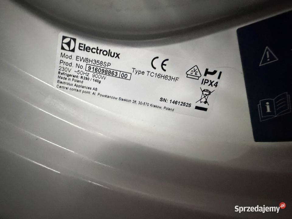 Suszarka Electrolux EW8H358SP 8 pompa ciepła wolnostojące Krzelków