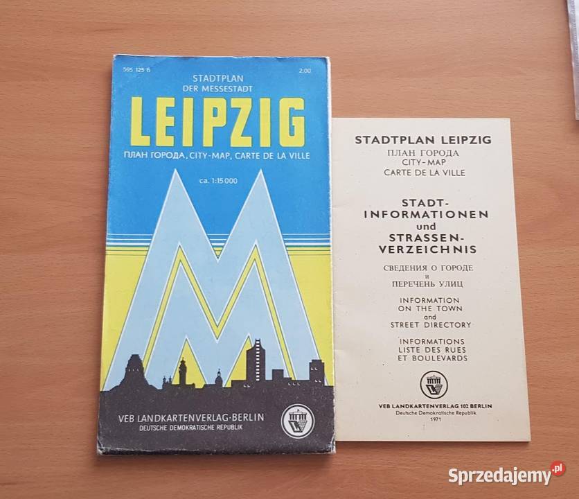 Plan miasta Leipzig 1971 FrankfurtOder Mapy i przewodniki lubuskie Zielona Góra