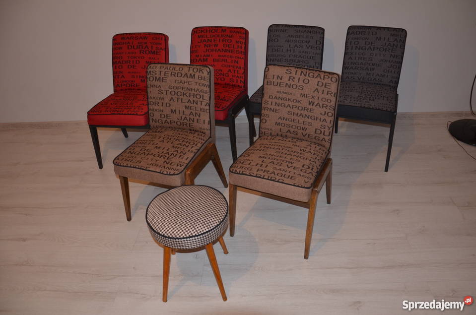 Krzesło Tapicerowane, Krzesła PRL AGA po renowacji Meble PRL