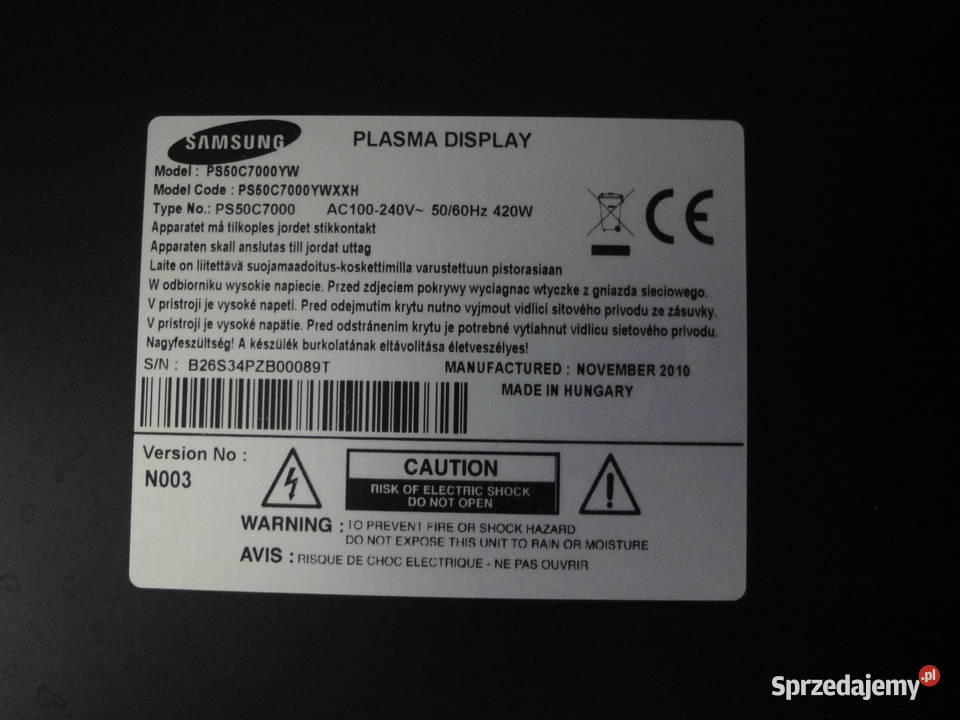 samsung 50c7000uszkodzony Kraków