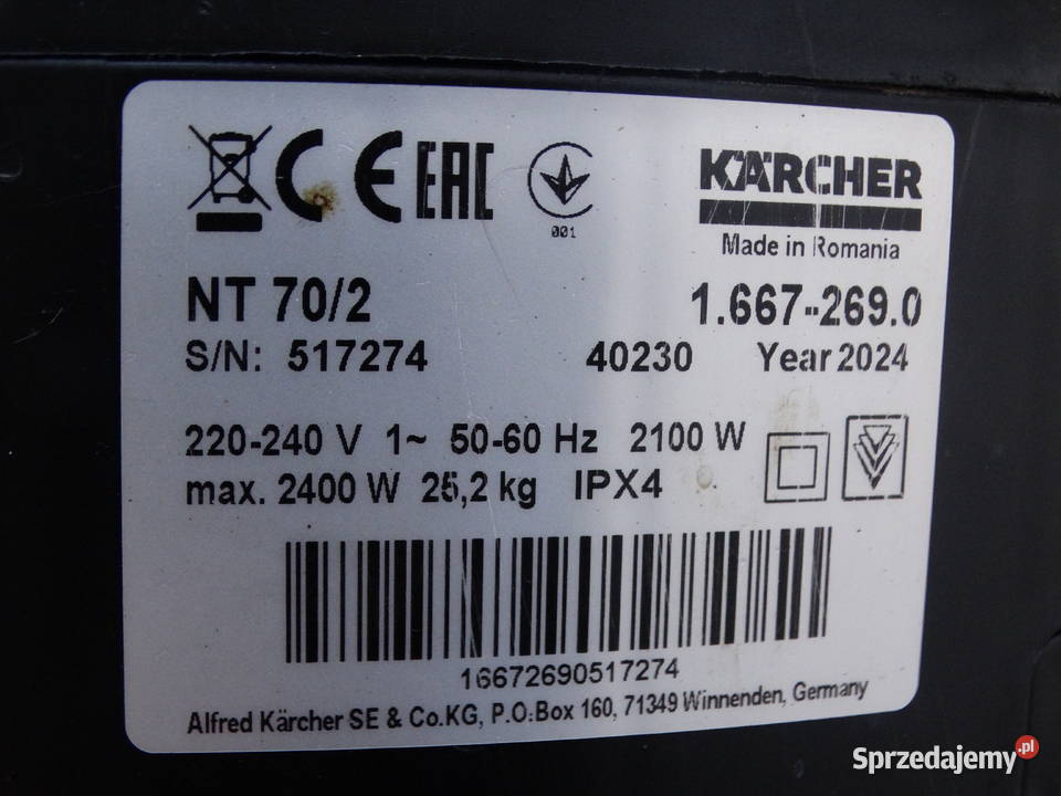 Odkurzacz Przemysłowy Karcher NT 702 2024 Radom