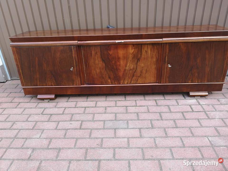 Komoda ARTDECO RTV Niska Orzech 200 Zgrabna Meble Swarzędz