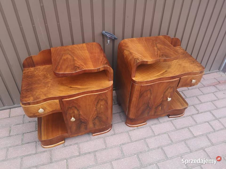 Stoliki Szafki Nocne Art Deco Orzech Stare Antyk Swarzędz