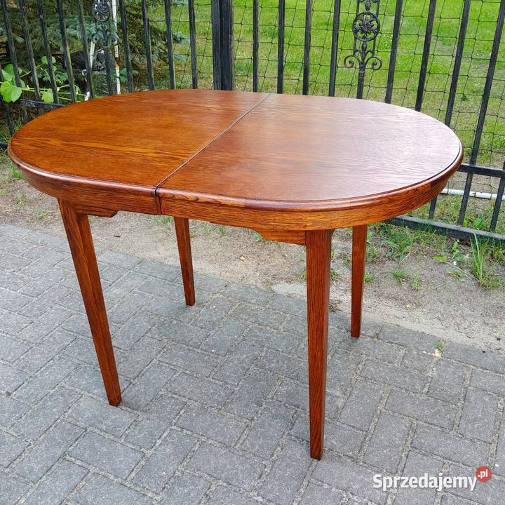 Stół owalny rozkładany Mid century Skandynawia