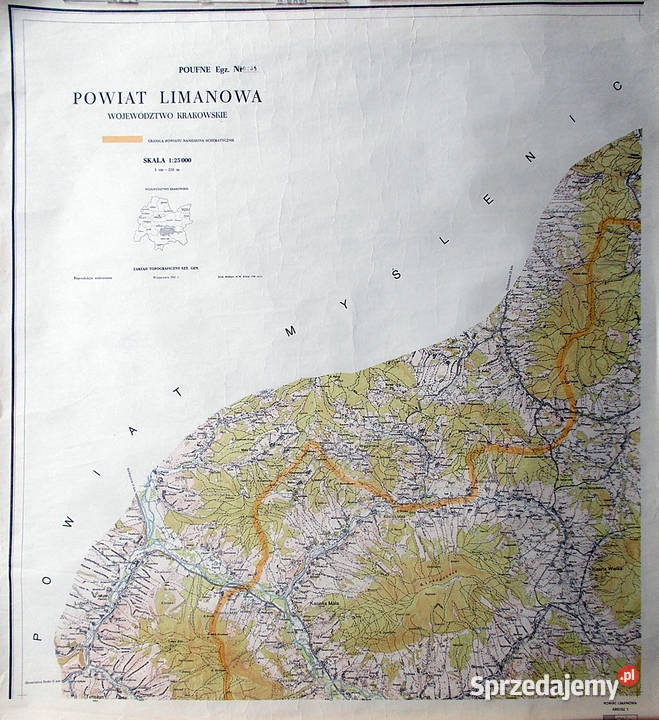 Mapa topograficzna pow limanowski 125 000 6 Limanowa