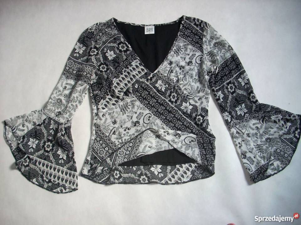 Bay Czarno Biała Bluzka Koszula Nowa 38 40 Nowy Sącz