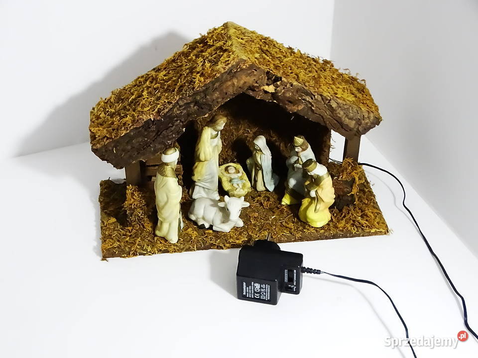 Szopka bożonarodzeniowa z figurkami tradycyjna Biłgoraj