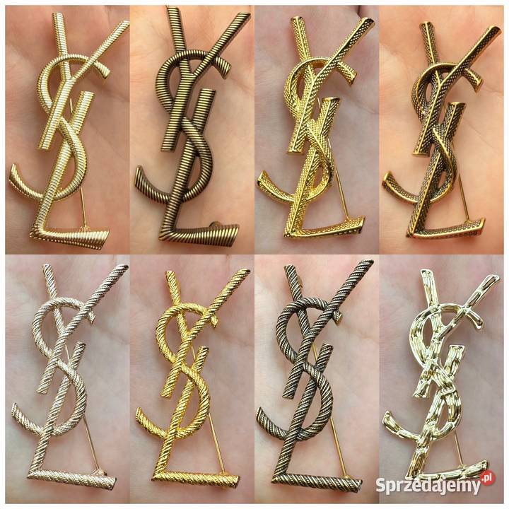 Broszka YSL stare złoto metaliczna Warszawa