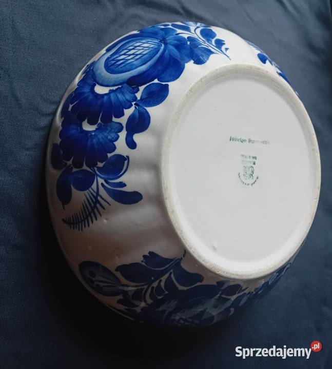 Fajansowa ręcznie malowana misa Włocławek lata Porcelana i szkło Koźminek