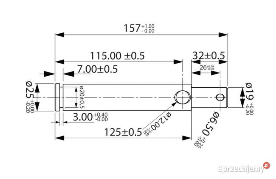 Sworzeń łącznika górnego 25x157 mm Kramp Kamionna sprzedam