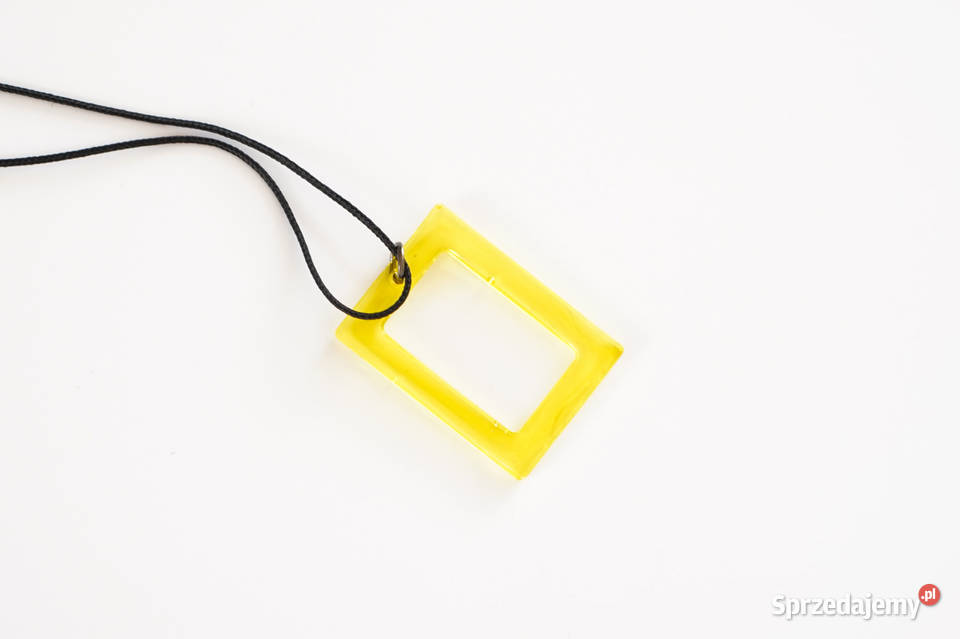 Żółty wisiorek z żywicy prostokąt 35x25 Warszawa sprzedam