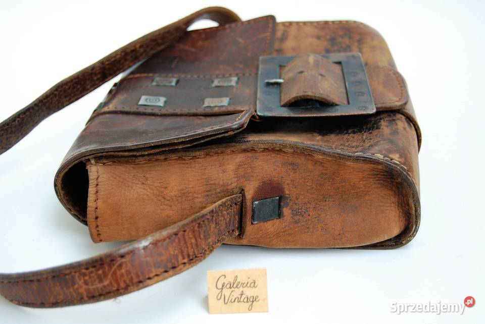 Torba skórzana do ręki vintage lata 70 kuta