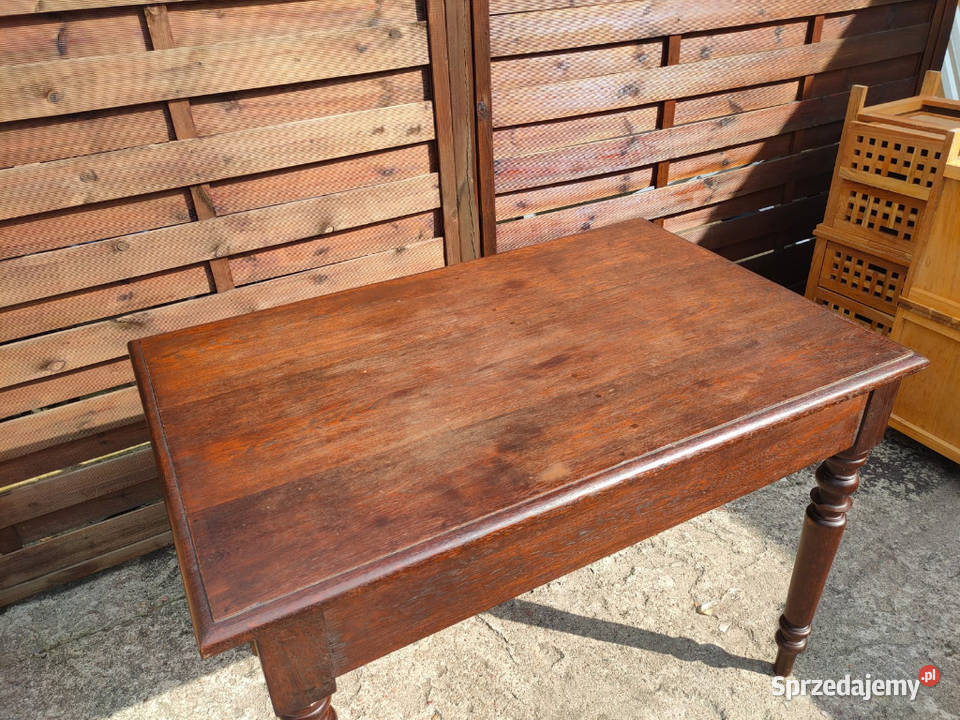 Stół drewniany toczone nogi antyk vintage Warszawa