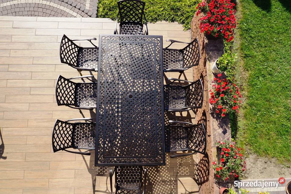 Meble ogrodowe aluminiowe komplet 8 osobowy Tarnów