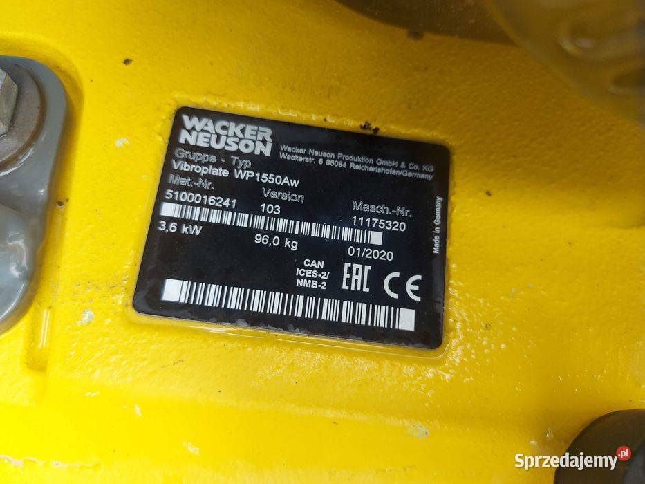 Zagęszczarka WACKER NEUSON WP 1550 20r wpp dpu Sułów