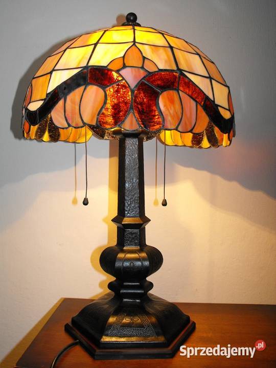 Oryginalna lampa z witrażem na stolik komodę Skierniewice