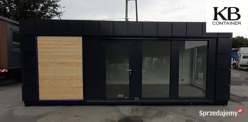 Kontener 70 x 30 m z naturalnym drewnem Biuro opolskie Kędzierzyn-Koźle
