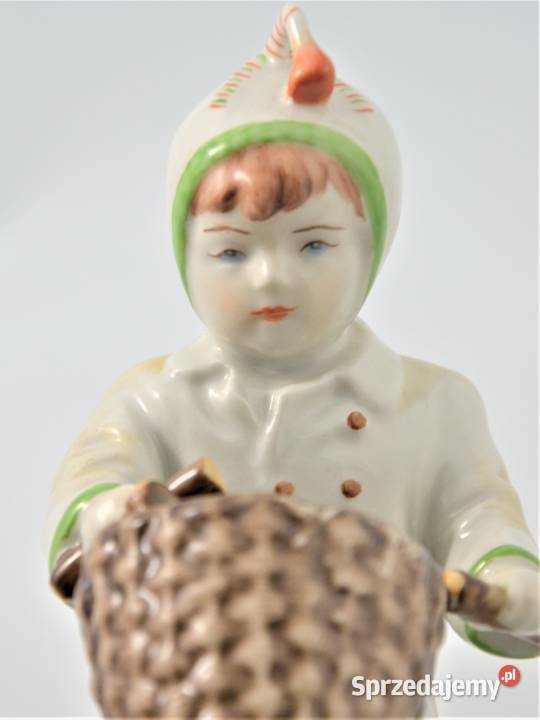 Dziecko z koszem drewna art deco Sinkó Zsolnay sprzedam