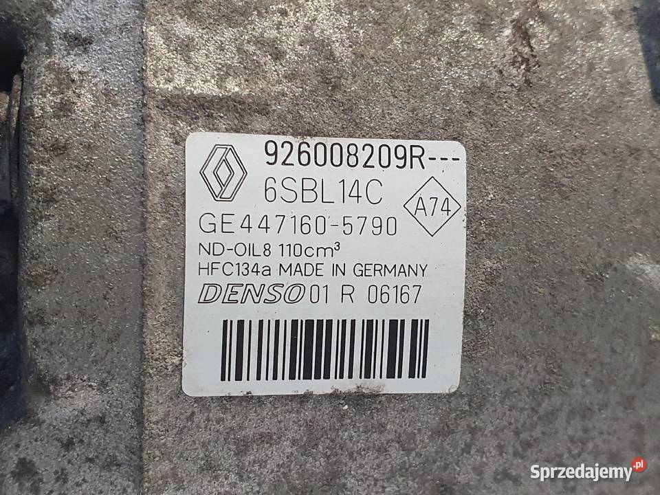 SPRĘŻARKA KLIMATYZACJI Renault Megane III 15 DCI osobowe Rudka