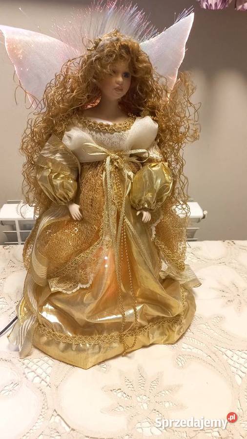 lalka porcelanowa anioł podświetlana 46