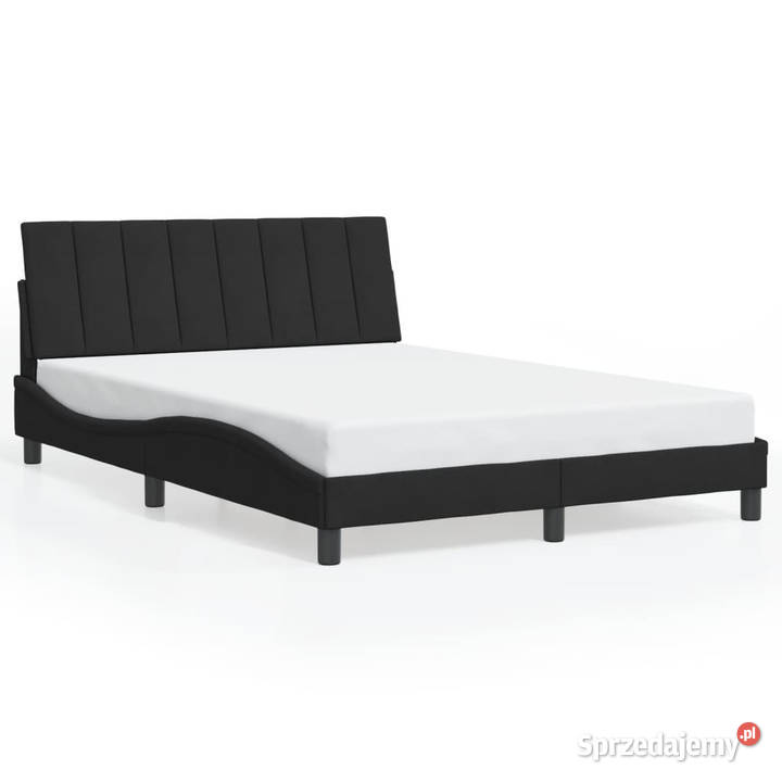 Rama łóżka z LED czarna aksamitna 140x200 mazowieckie Warszawa