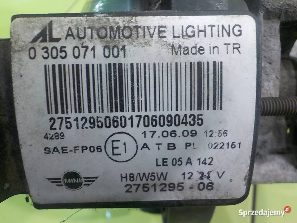 MINI COOPER CLUBMAN I R55 16 B 09r 5D halogen Oświetlenie Suków