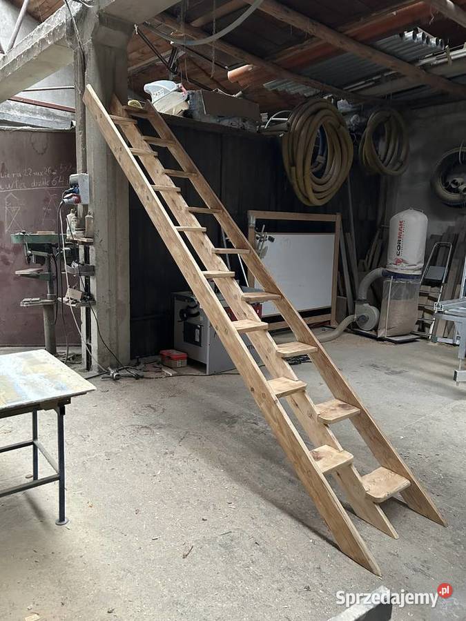 Schody drewniane samonośne kacze