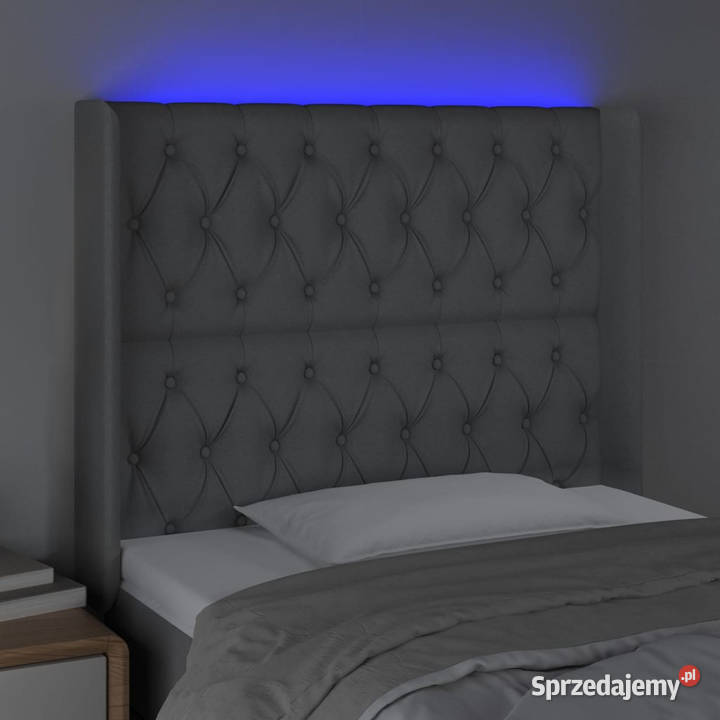 Zagłówek do łóżka z LED jasnoszary 93x16x118128 Warszawa