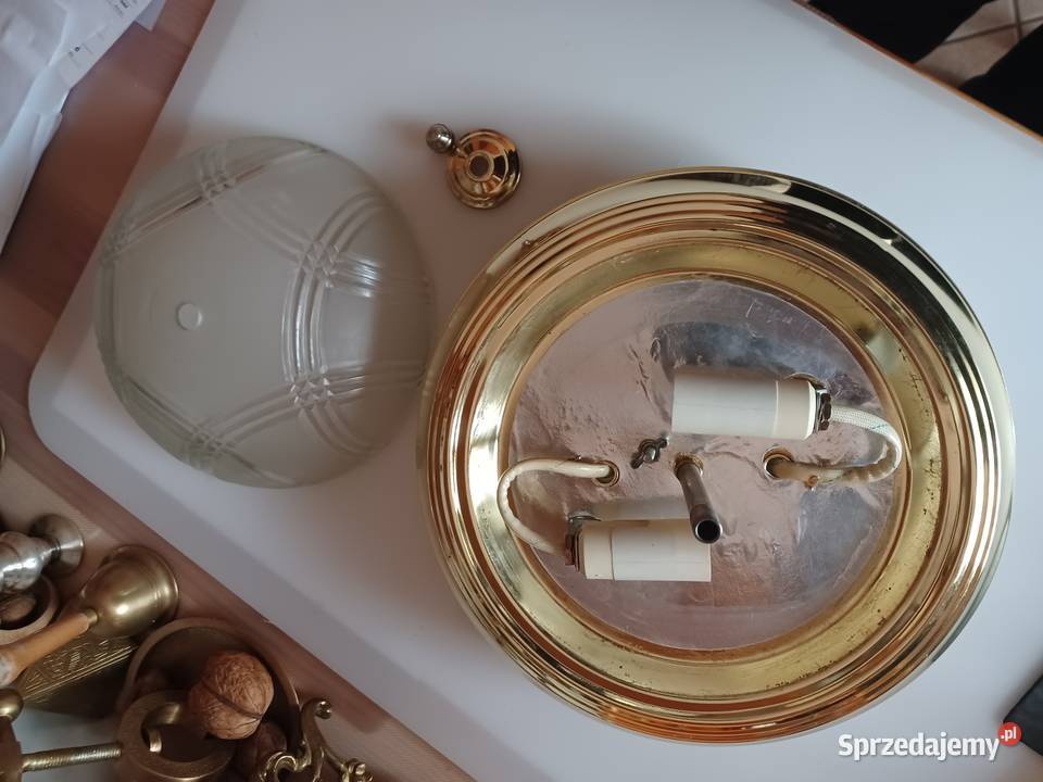 Piękna lampa sufitowa plafon metal szkło Poznań