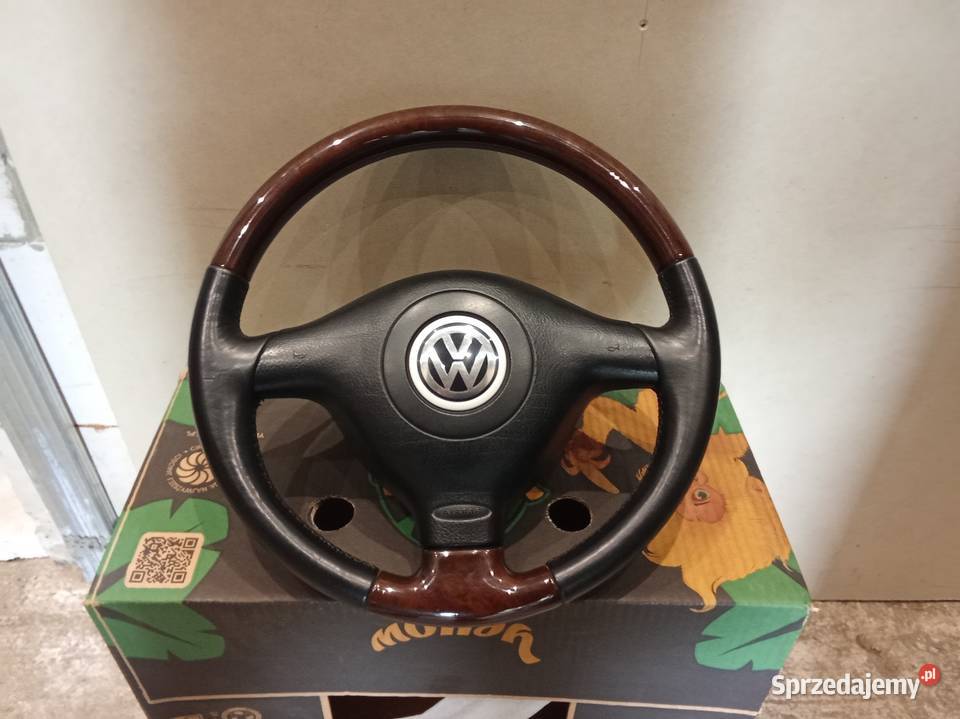 VW Passat B5FL GOLFIV kierownica skórzana drewno Kamieniec Wrocławski