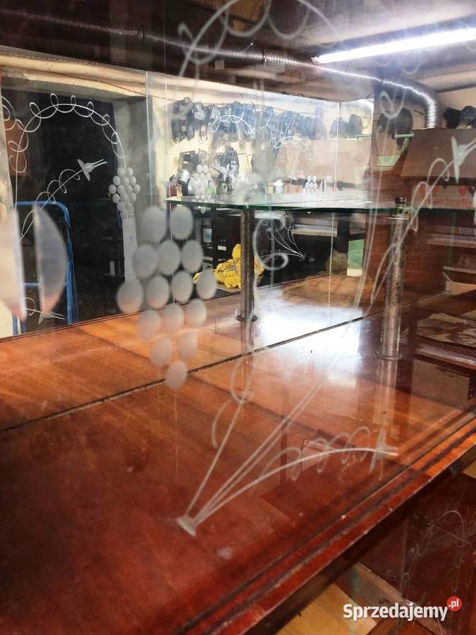 Kredens etażerka piękne zdobienia Vintage PRL Kalwaria Zebrzydowska