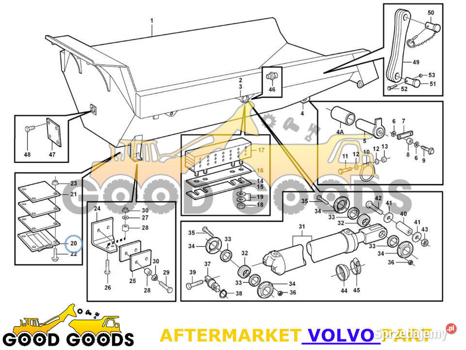 VOLVO PODUSZKA GUMOWA POD KIPER 11054614 Władysławów