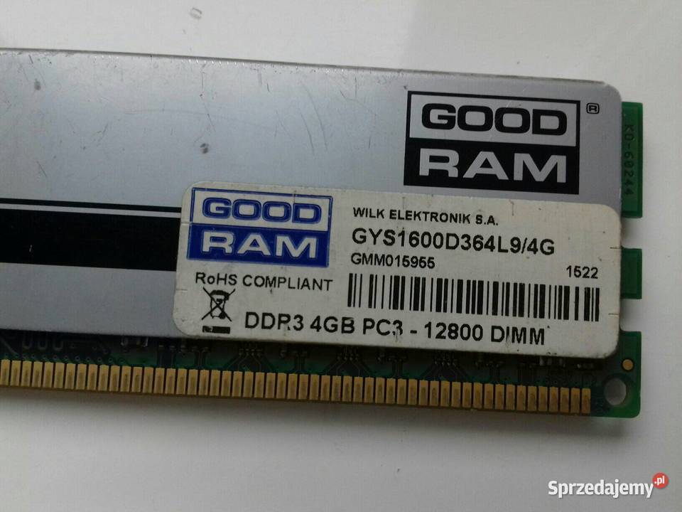 GOODRAM Play DDR3 4GB 1600Mhz PC312800 CL9 Wilk Bydgoszcz