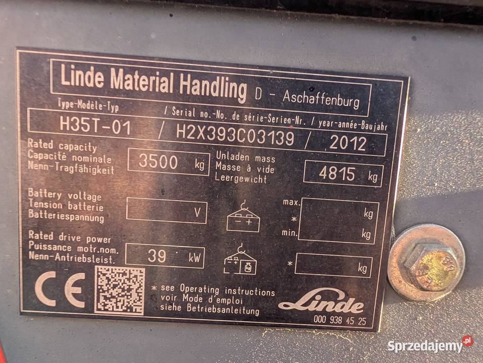 Wózek widłowy Linde H35T 35T GAZ Ropczyce
