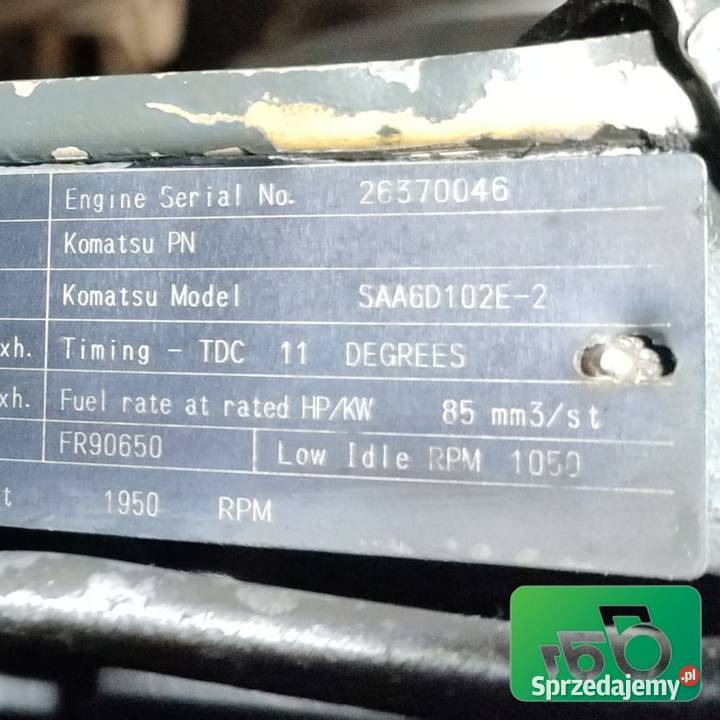 Silnik Cummins 59 SAA6D102E2 KOMATSU PC 228 Silnik i osprzęt Wilkowo sprzedam