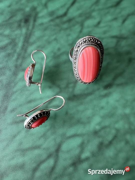 Biżuteria damska komplet kolczyki pierścionek