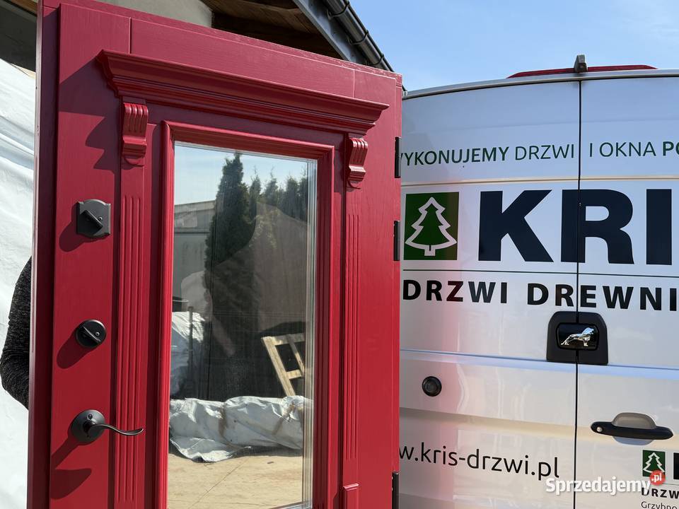 Drzwi zewnętrzne drewniane Anerykańskie klamka Drzwi zewnętrzne lubuskie Gorzów Wielkopolski