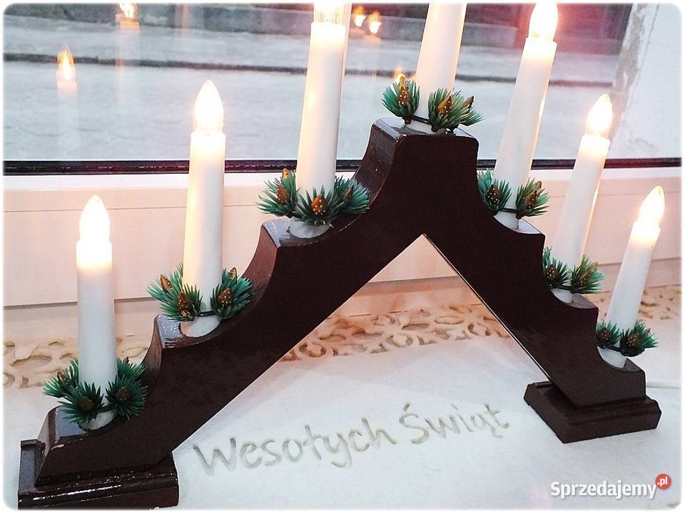 Świecznik na parapet okno Lampki świeczka Wyposażenie wnętrz Żary