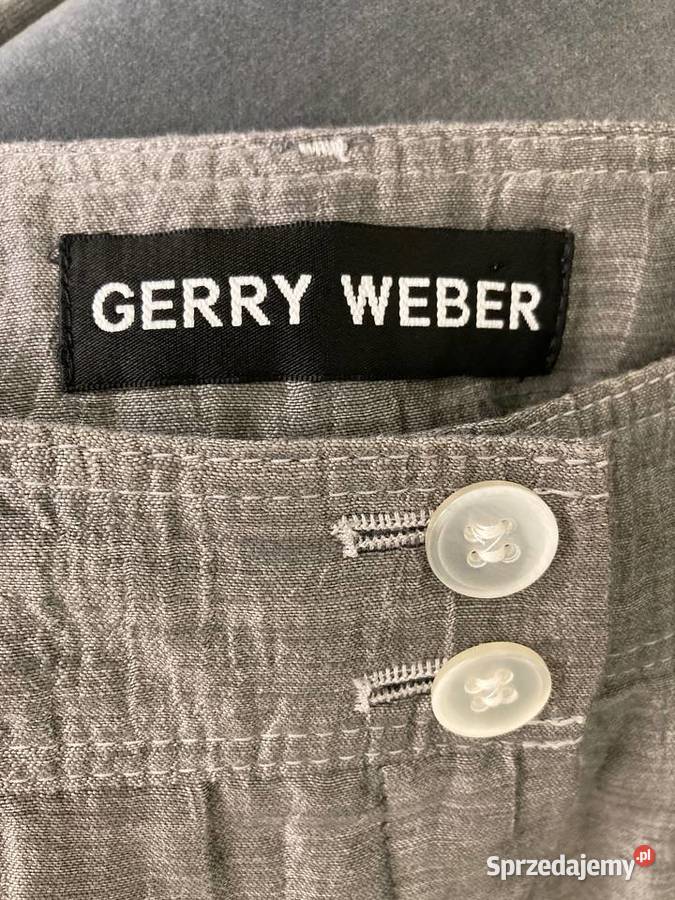Nowe lniane stalowe spodnie rybaczki Gerry Weber Nisko