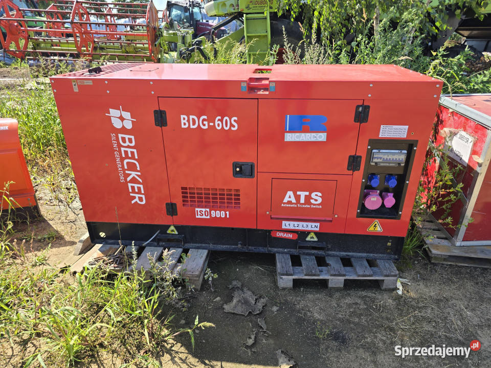 Agregat prądotwórczy BECKER BDG60S 50 kW 625 kVA Rok produkcji 2024 mazowieckie Cegielnia Lewicka