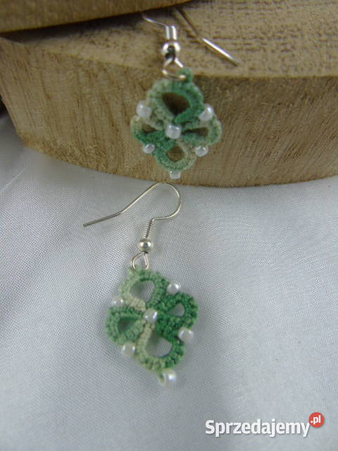 Kolczyki frywolitkowe różne wzory i kolory Rękodzieło małopolskie Wiśniowa sprzedam