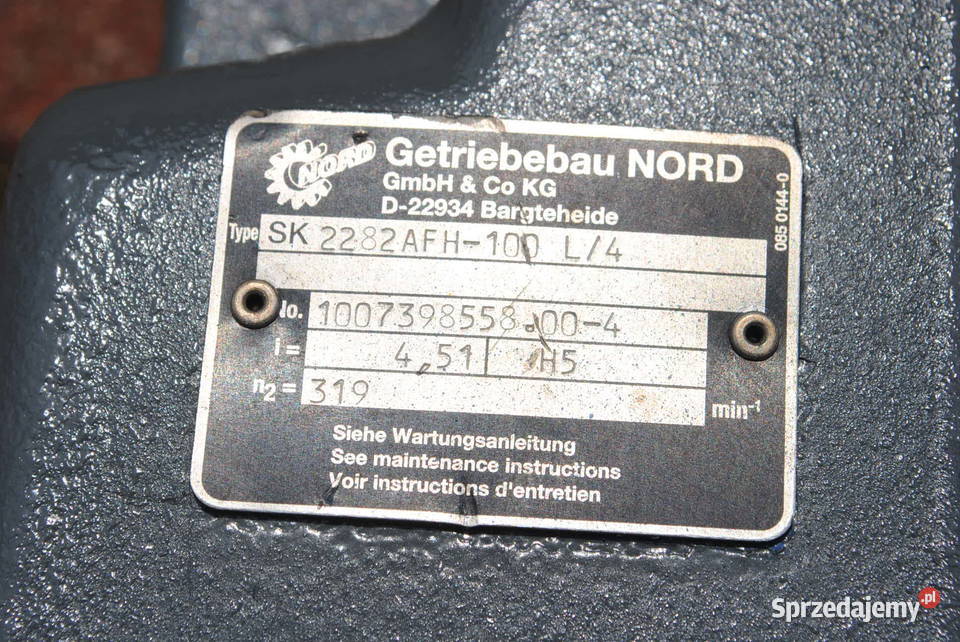 Motoreduktor 22kw 319obrmin Firmy Nord Biznes i Przemysł