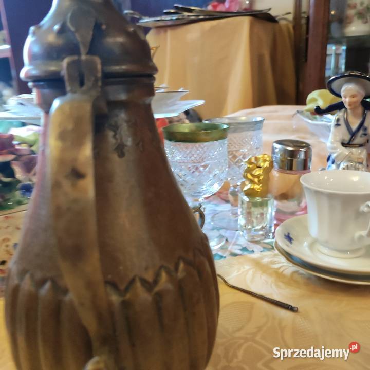 Dzbanek miedziany mosiądzowany XIX wiek starszy sprzedam