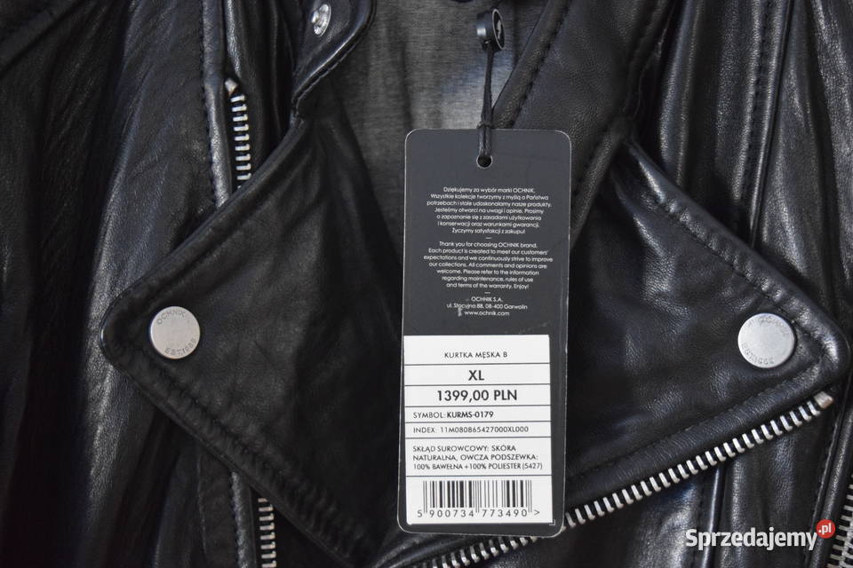 Kurtka Ramoneska Skórzana Nowa Okazja Rozmiar XL Olsztyn